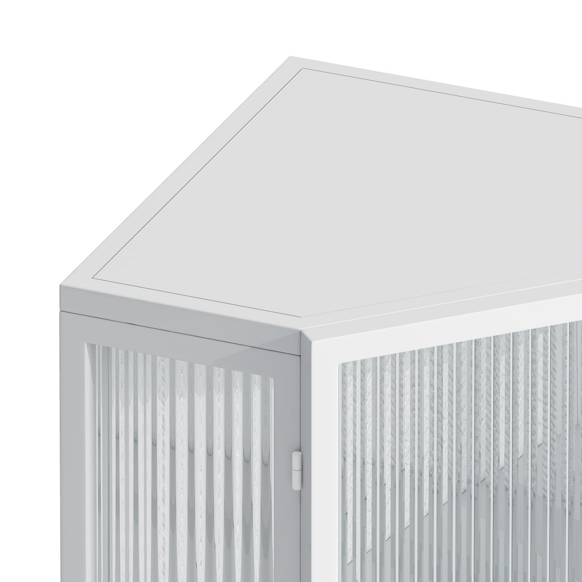 BAD-ECKSCHRANK Weiß, Glastür & 2 Ablagen, 56 x 42,5 x 80 cm - Weiß, Metall (56/80/42.5cm) - Urban Meuble