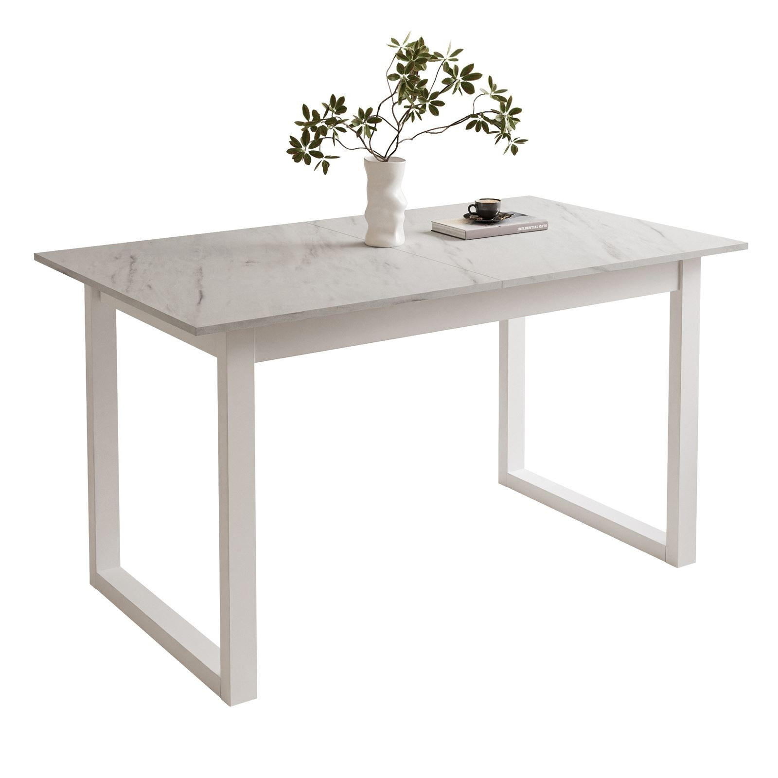 ESSTISCH ARTON II ausziehbarer Tisch 140-195 cm für 6-8 Personen - Multicolor/Weiß, Holzwerkstoff/Metall (140/80/77cm) - Lookway
