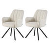 ESSZIMMERSTUHL THOMAS-ELLA 2er-Set 180°drehbar - Creme/Schwarz, Textil (58/87/62cm) - DUBI Möbel