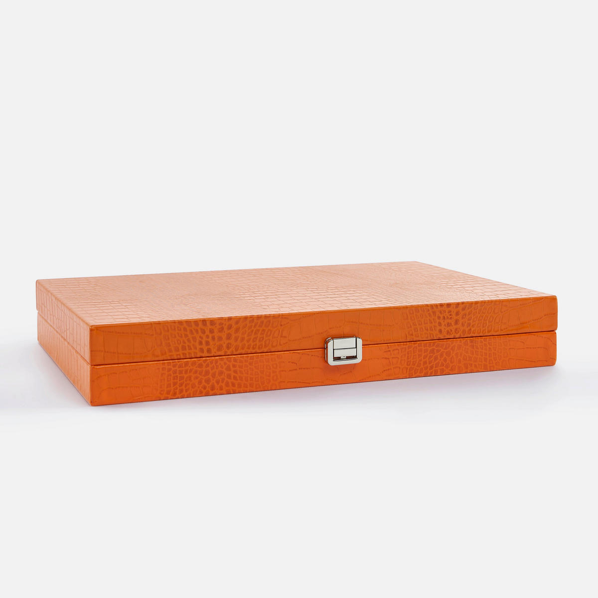 BACKGAMMON – Groß BACKGAMMON Leder Sonnenorange 46cm - Orange, Leder (46/30.3cm) - Premium Interiors