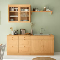 KÜCHENZEILE - Kiefer massiv - Kieferfarben, Holz (200/205/60cm) - home24