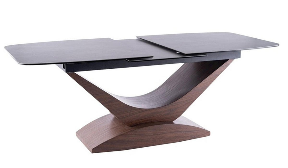 ESSTISCH Dolce Grau Marmor / Nussbaum 180-240 / 95 / 76cm - Braun/Grau, Holz/Keramik (95/240/76cm) - Feldmann-Wohnen