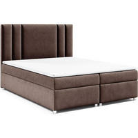 BOXBETT mit Bettkasten Trinity K-8 Bonellfederkern inkl. Topper - Braun, Holz/Holzwerkstoff (160/200cm) - Best For Home