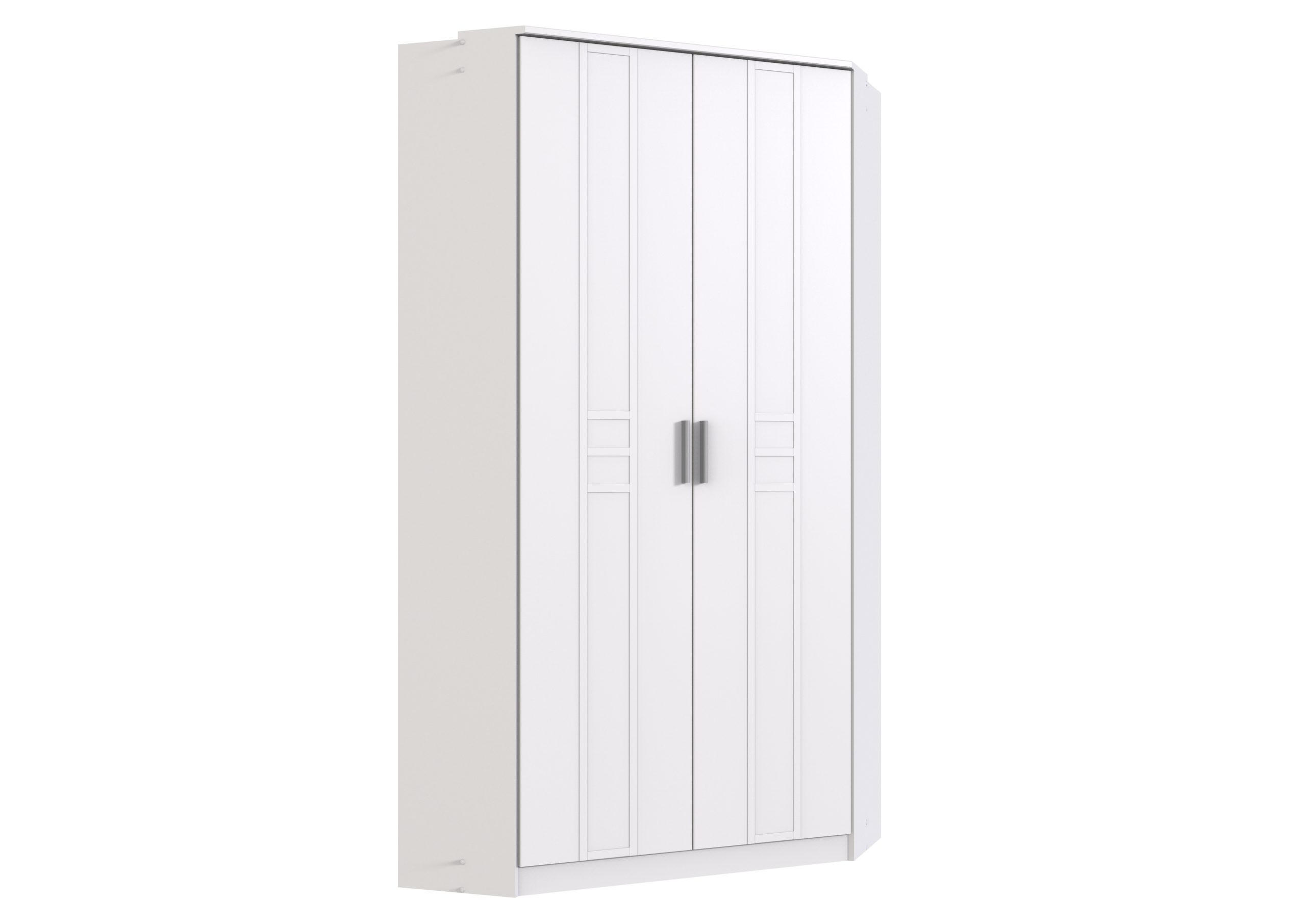 KLEIDERSCHRANK Bela "Borkum" in Landhausstil Weiß - Eckkleiderschrank - Weiß, Holzwerkstoff (95/199/95cm)