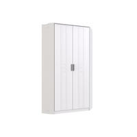 KLEIDERSCHRANK Bela "Borkum" in Landhausstil Weiß - Eckkleiderschrank - Weiß, Holzwerkstoff (95/199/95cm)