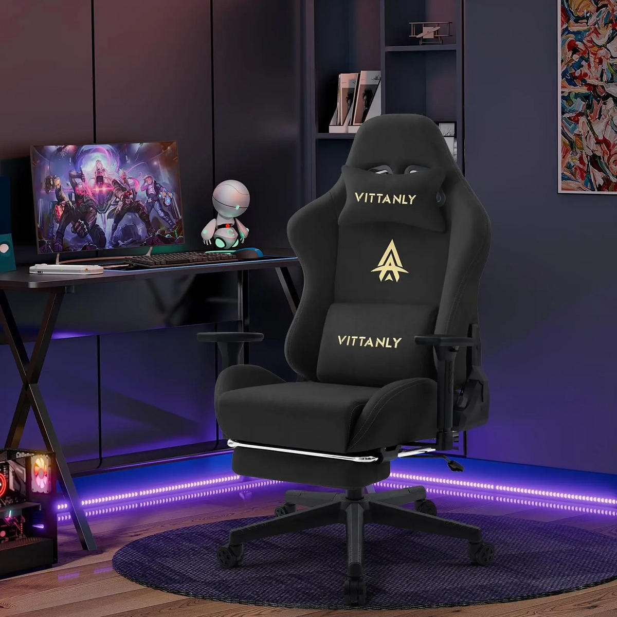 GAMINGSTUHL Ergonomisch Grau - Grau, Textil (40/126/59cm) - Kaket