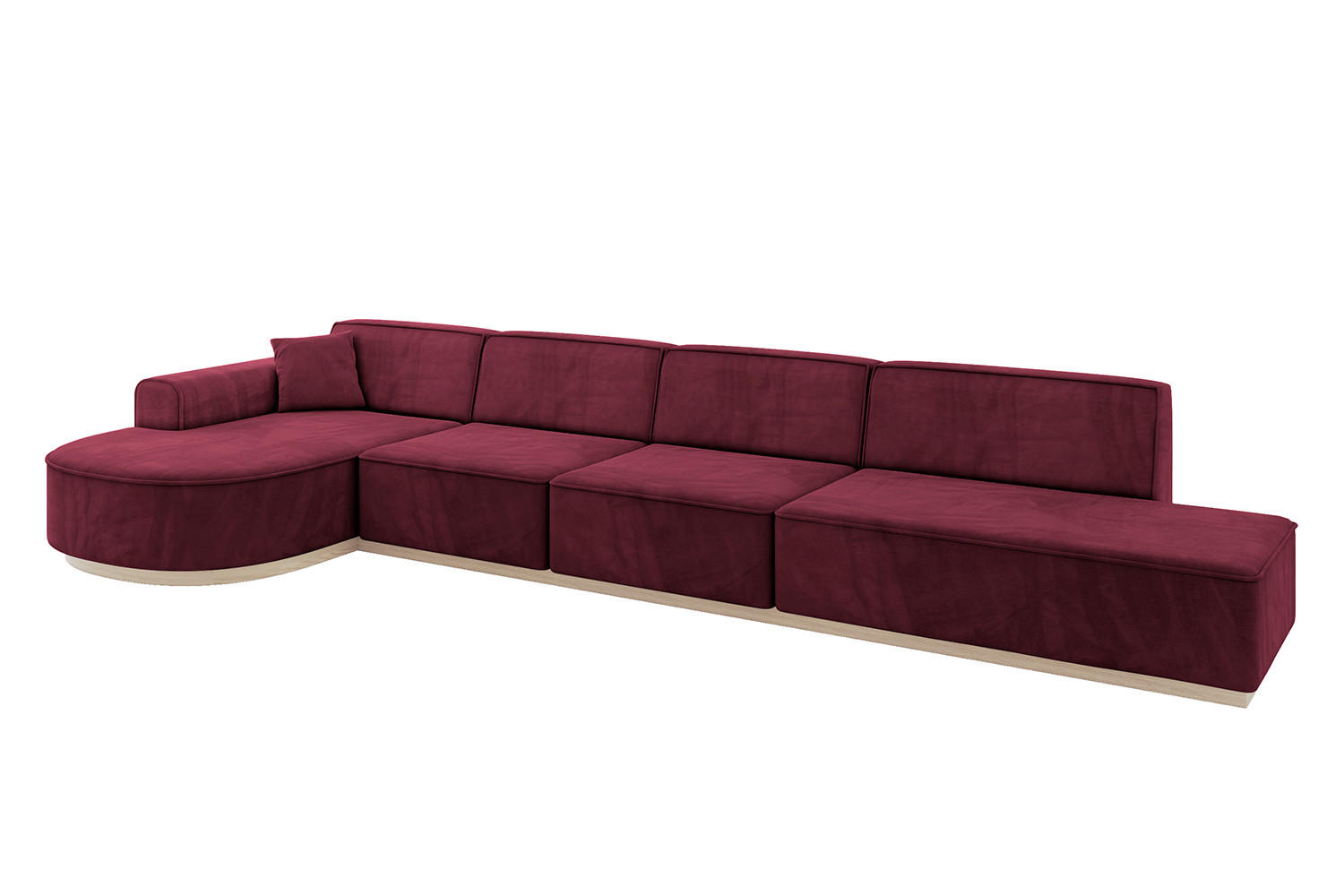 ECKSOFA Ottomane Links ARRIO-L3 - 413x171x83 cm Bordeauxrot - Bordeaux, Holzwerkstoff/Textil (413/171cm) - ALTDECOR