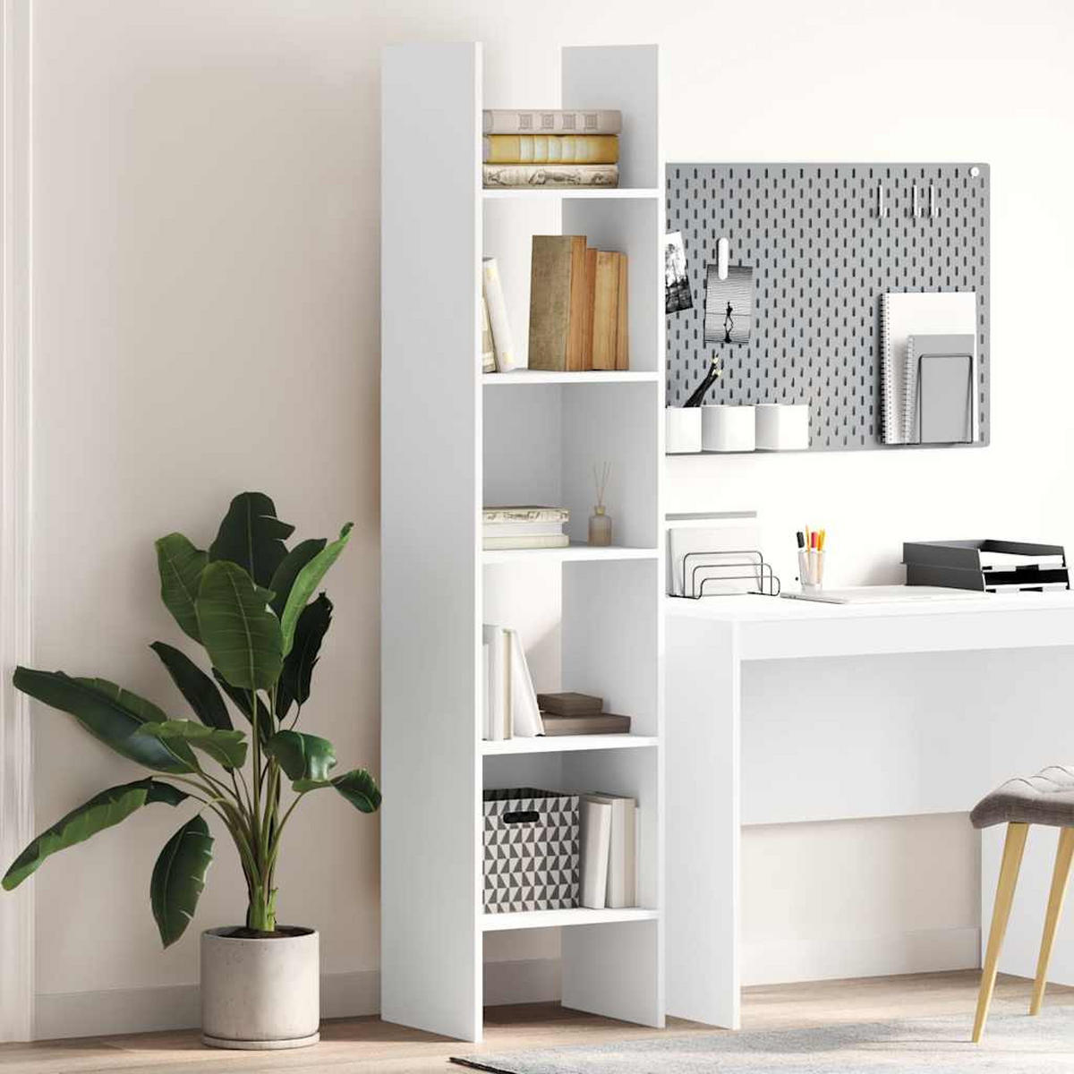 BÜCHERREGAL Weiss 40/35/180 Cm Holzwerkstoff - Weiß, Holzwerkstoff (35/180/40cm) - vidaXL
