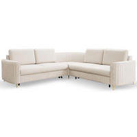 ECKSOFA Creme Loren Mit Schlaffunktion Und Bettkasten - Creme/Weiß, Textil (251/251cm) - Sepro Meble