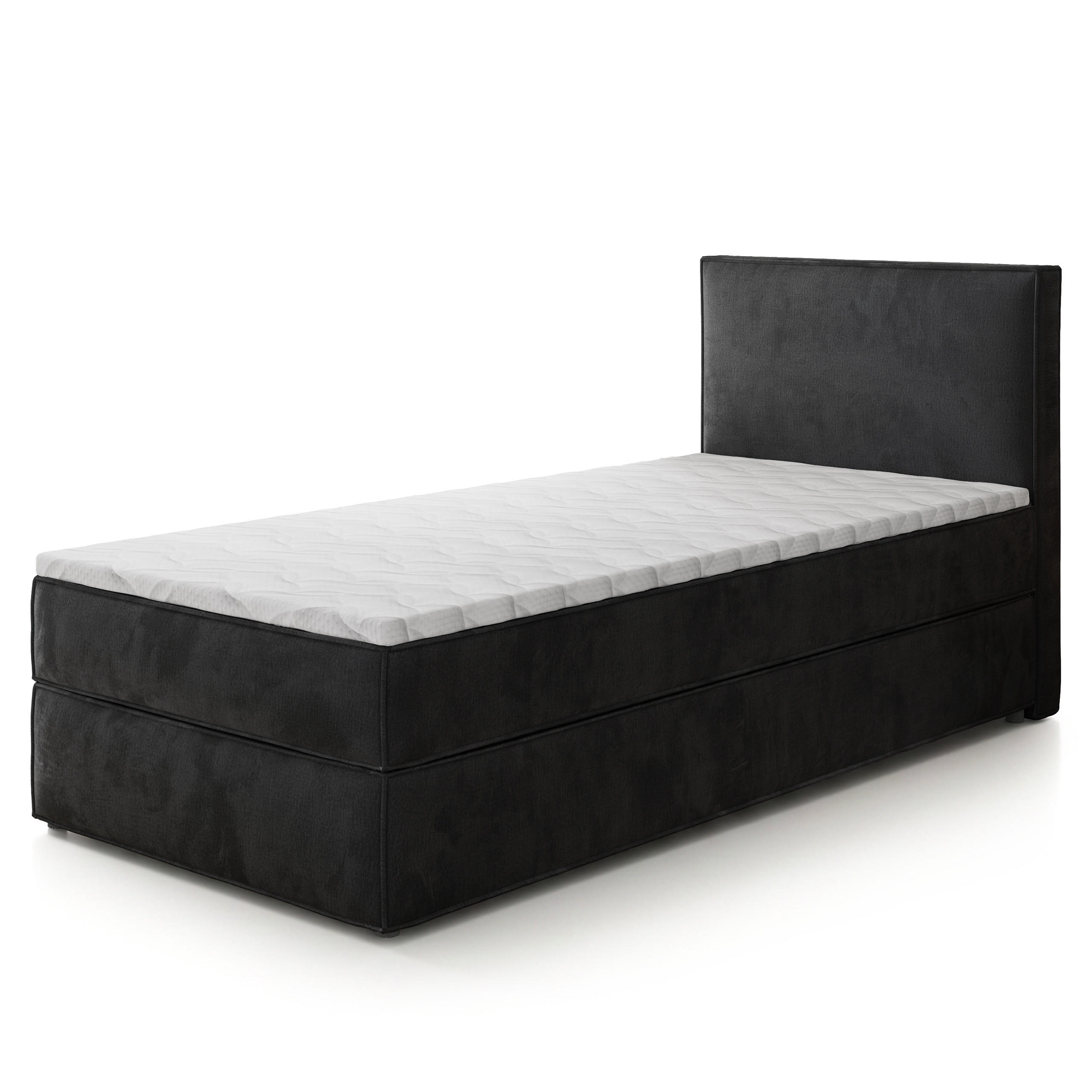 MASSENO AMERICKÁ POSTEL PELLIO 90x200 cm, s matrací a úložným prostorem, Černá