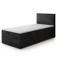 BOXBETT PELLIO 90x200 cm mit Matratze und Topper - Schwarz - Schwarz, Holz (90/200cm) - MASSENO