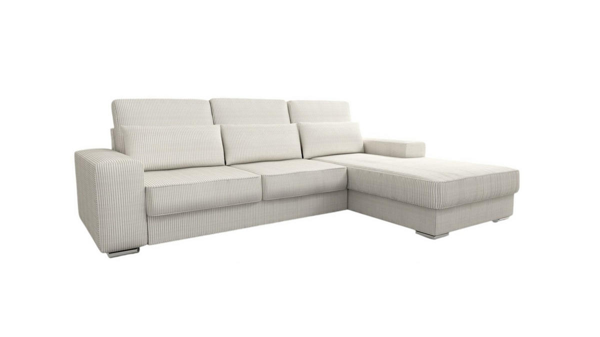ECKSOFA Nevio In Scala - Beige, Holzwerkstoff/Textil (312/202cm) - Fun Möbel