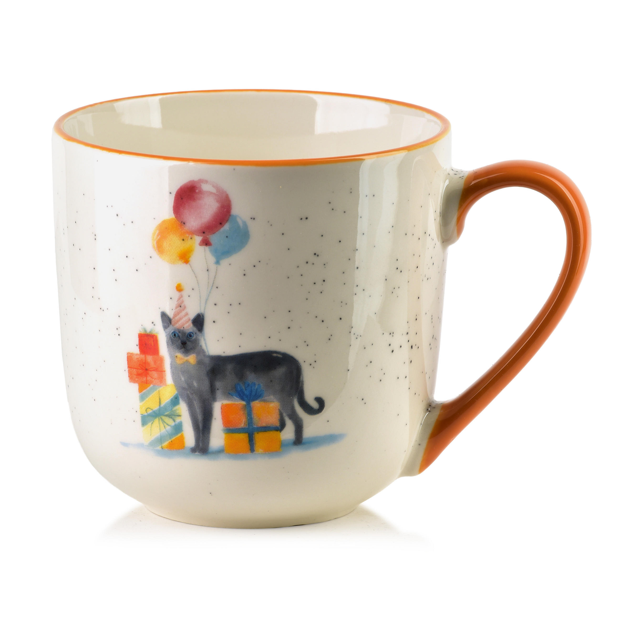 KUBEK JULES Biela 9,5/13/9,5cm Porcelán - oranžová, keramika (0.41L) - Mondex