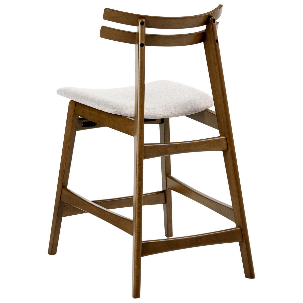 BARSTUHL 2er-Set Holz Braun/Hellbeige Cynthiana - Beige, Holz (52/91/63cm) - Beliani
