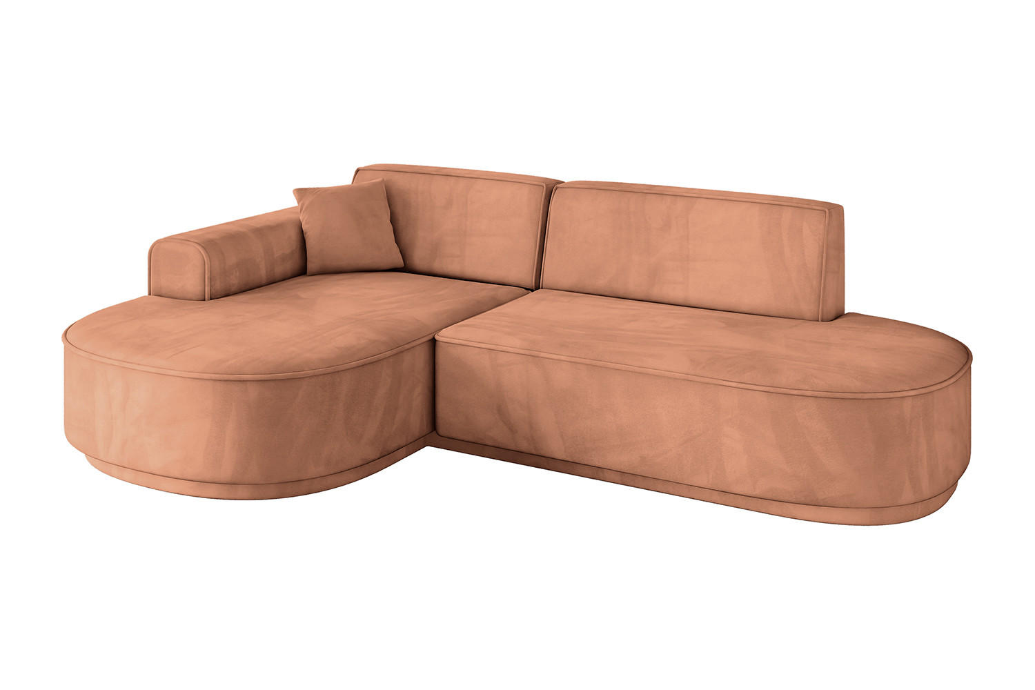 ECKSOFA Ottomane Links MARI-L1-v3 - 243x171x83 cm Orange Velours - Schwarz/Orange, Holzwerkstoff/Kunststoff (243/171cm) - ALTDECOR