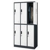 UMKLEIDESCHRANK Spind TOKIO 6 Abteile 185x90x45cm Anthrazit-Weiß - Anthrazit, Metall (90/185/45cm) - DELUKE