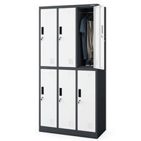 UMKLEIDESCHRANK Spind TOKIO 6 Abteile 185x90x45cm Anthrazit-Weiß - Anthrazit, Metall (90/185/45cm) - DELUKE