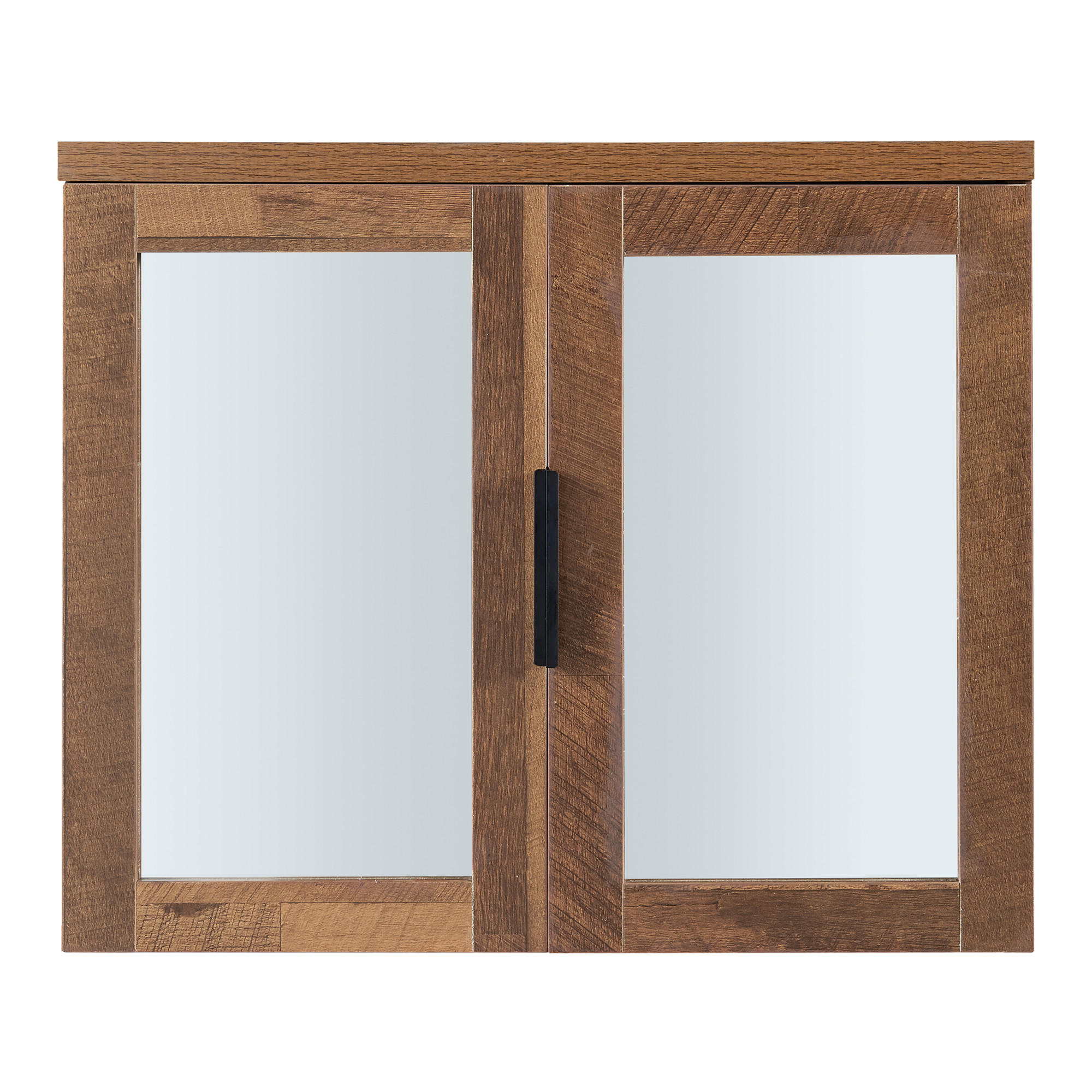 Thumbnail - [en.casa] Spiegelschrank, Walnuss, Holzwerkstoff, 2 Fächer, 60x50x15 cm, Badezimmer, Badezimmerspiegel, Spiegelschränke