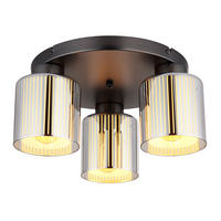 DECKENLEUCHTE Metall Schwarz Glas verchromt - Schwarz, Glas (34.5/34.5/17.5cm) - Globo Lighting