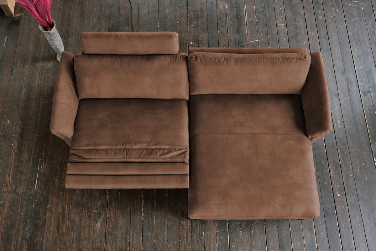 ECKSOFA MIT MOTORISCHER RELAXFUNKTION MALTA Braun Webstoff - Dunkelbraun/Schwarz, Buchenholz/Textil (302/175cm) - KAWOLA