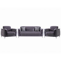 SITZGARNITUR Osorno, Anthrazit Stellvariante 2+1+1 - Anthrazit, Holzwerkstoff/Kunststoff (170/80/100cm)