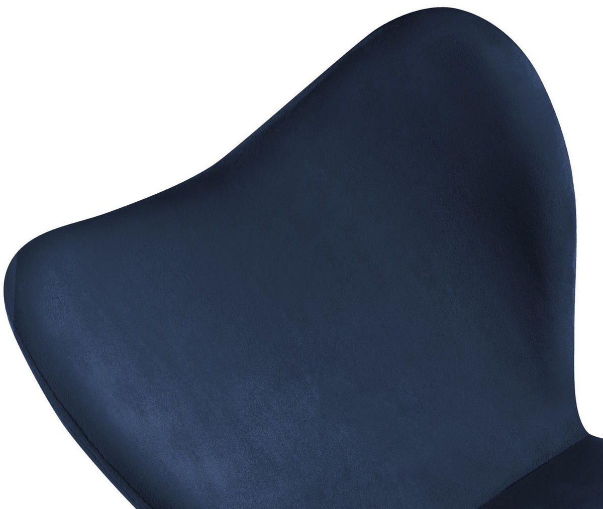 ESSZIMMERSTUHL Samt Dunkelblau - Schwarz/Dunkelblau, Textil/Metall (50/80/58cm) - CLP