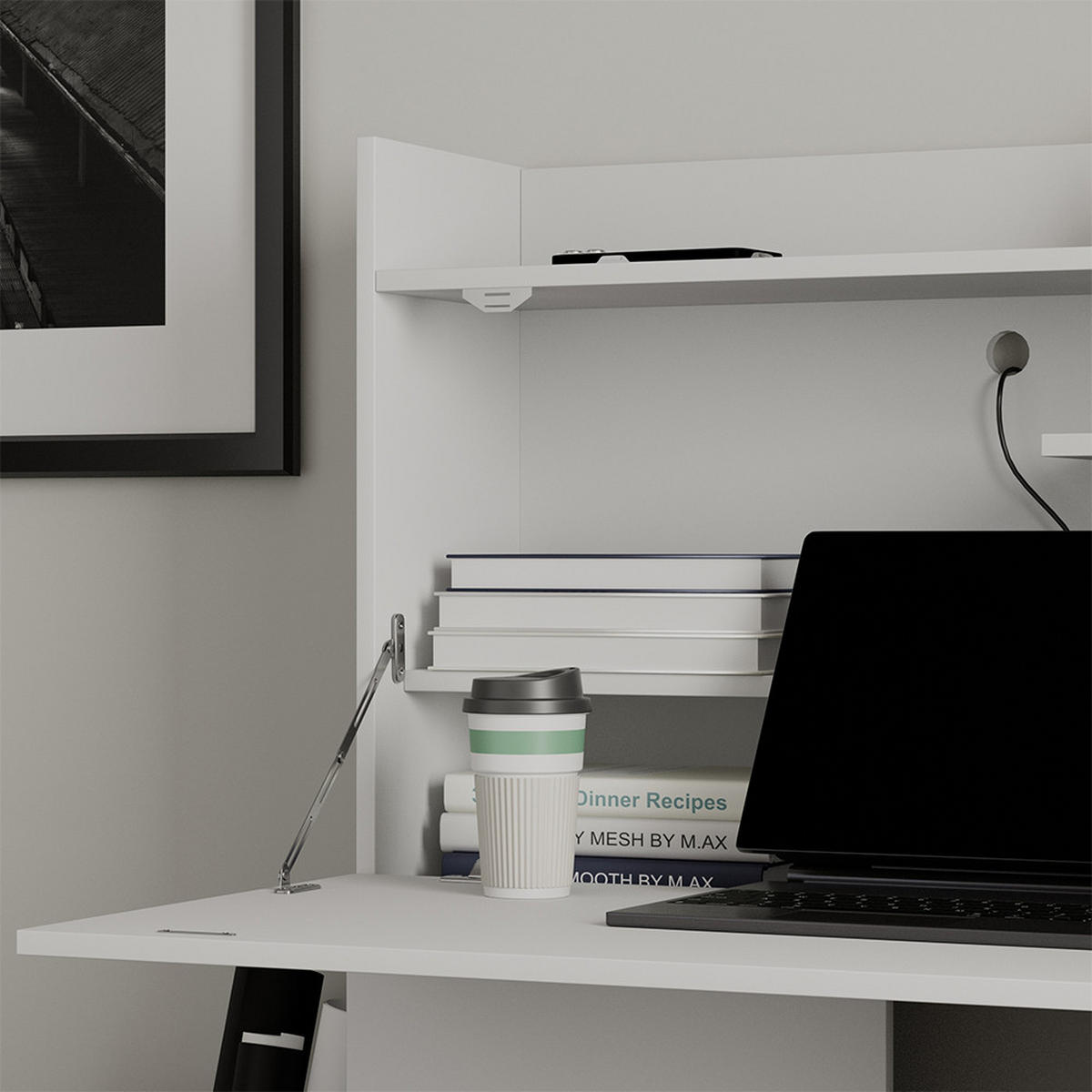 SEKRETÄR SCHREIBTISCH Alena Weiß 85 x 27 cm - Weiß, Holzwerkstoff (27/85/118.9cm) - Vicco