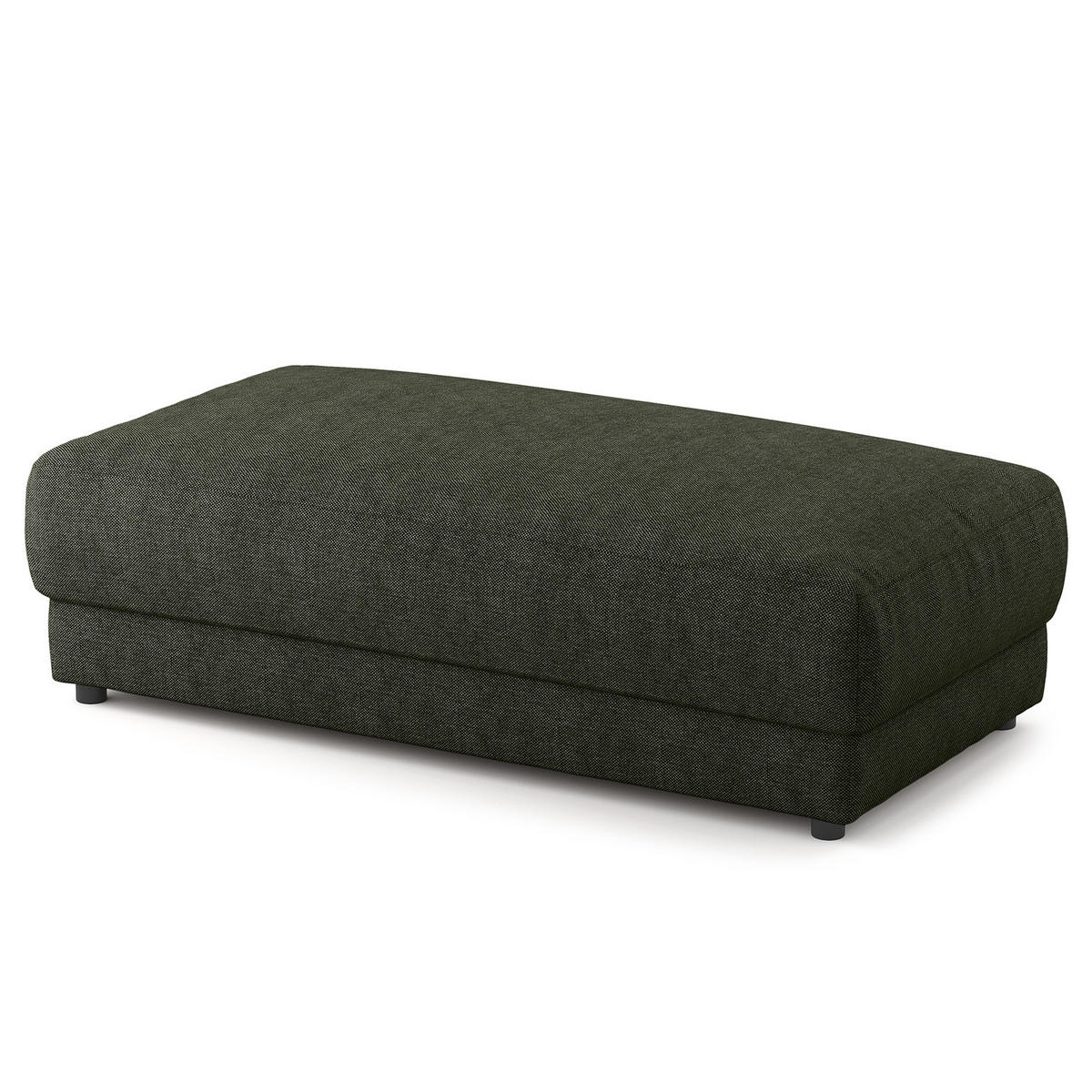 POLSTERHOCKER - rechteckig - Schwarz/Grau, Kunststoff/Textil (134/45/65cm) - home24