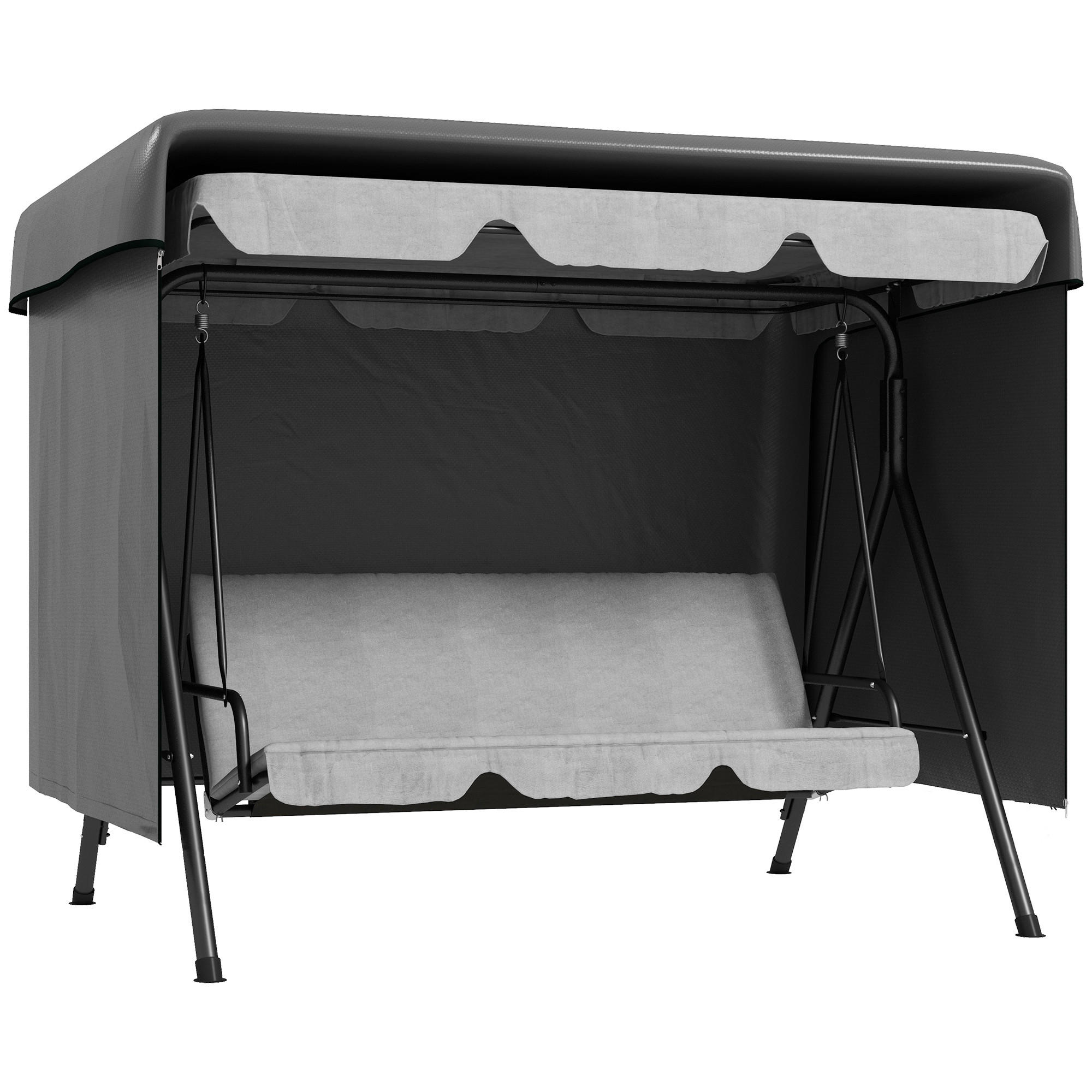 GARTENMÖBELABDECKUNG DE-07049 wetterfest, XL, für Hollywoodschaukel Dunkelgrau - Dunkelgrau, Kunststoff (155/150/215cm) - ComfortXL