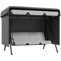 GARTENMÖBELABDECKUNG DE-07049 wetterfest, XL, für Hollywoodschaukel Dunkelgrau - Dunkelgrau, Kunststoff (155/150/215cm) - ComfortXL