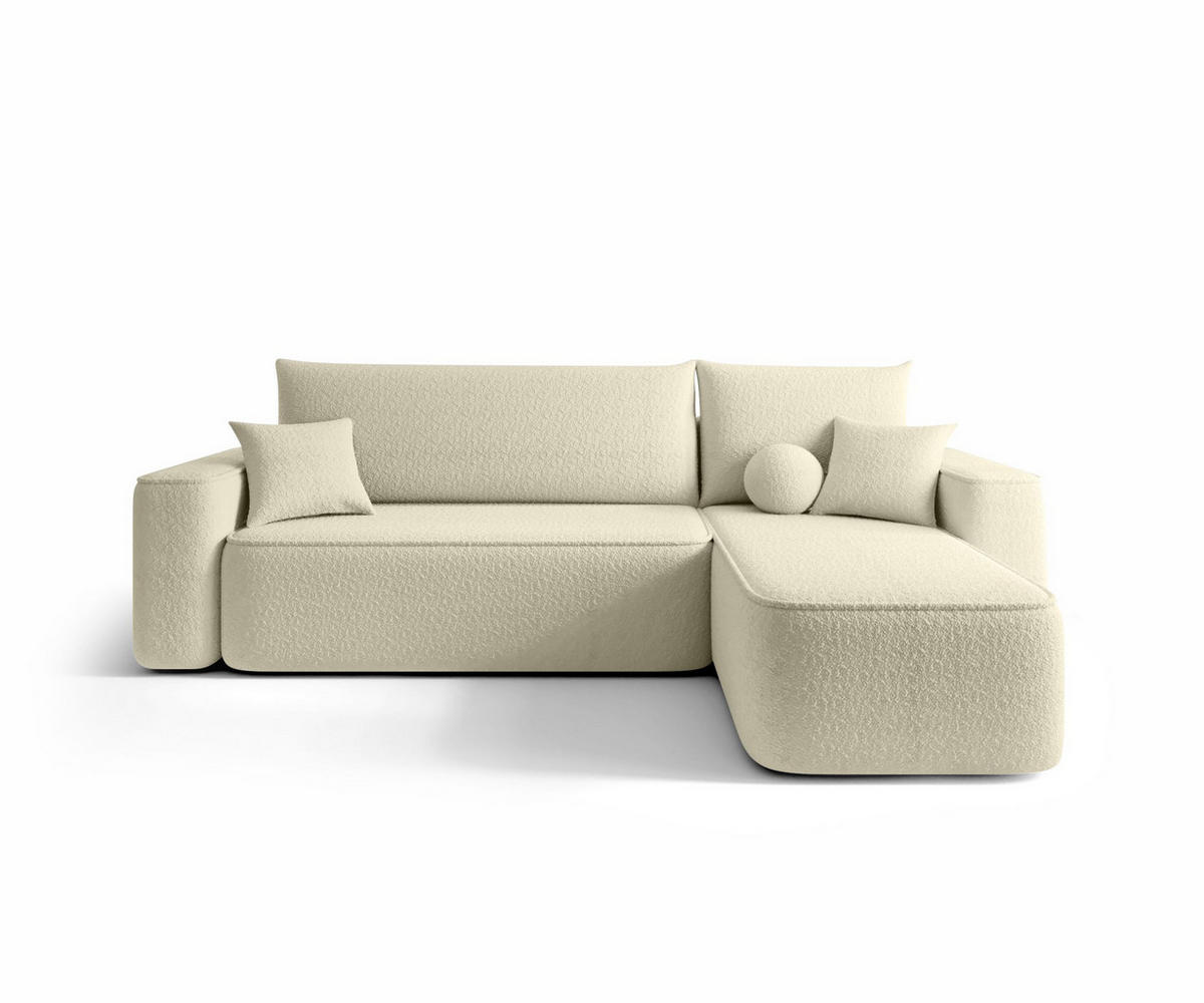 ECKSOFA mit Schlaffunktion SENNO Quelle 02 Rechts - Ecru, Textil (250/150cm) - Bedante