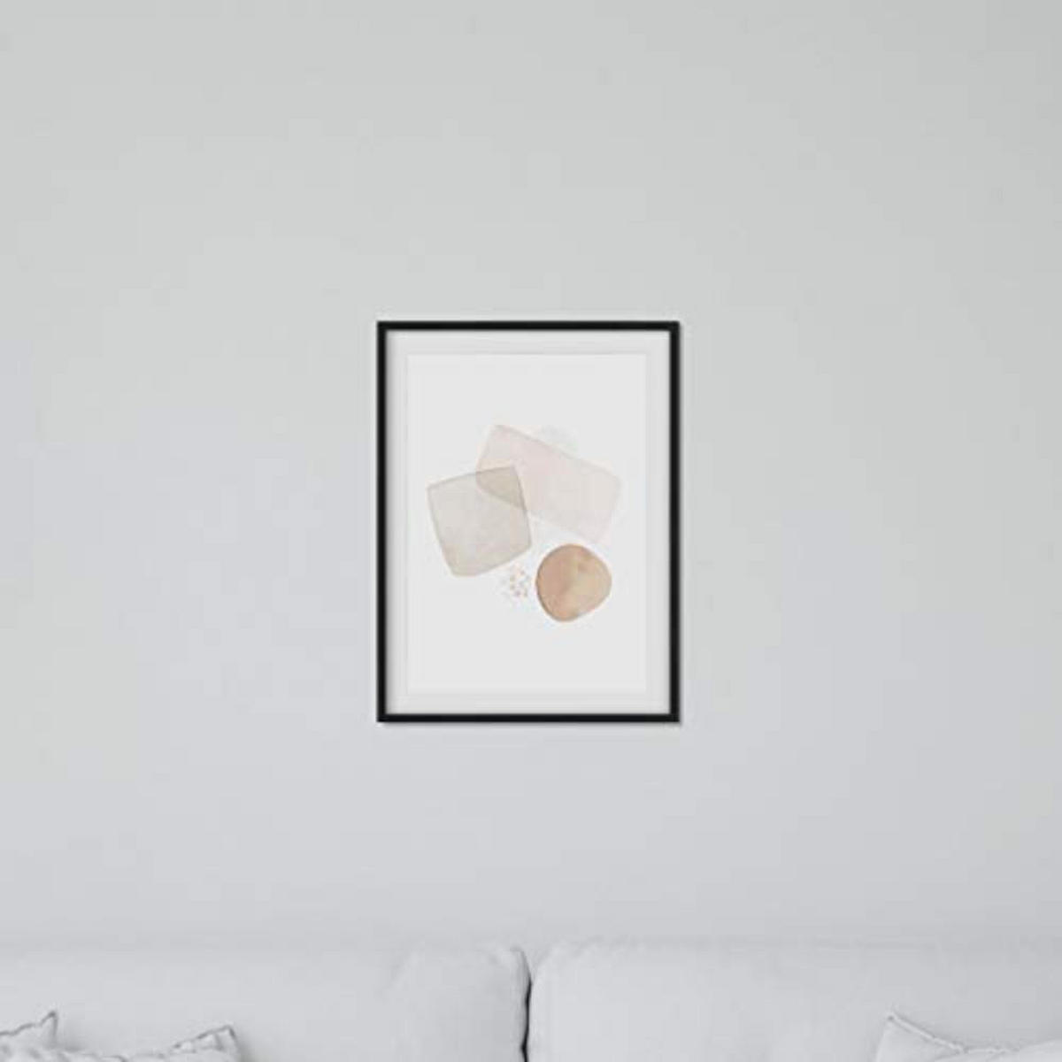 POSTER Set mit 4 Kunst Folien mit abstrakten Formen und Figuren A4 Schwarzer Rahmen - Schwarz, Papier (29.7/3cm) - Nacnic