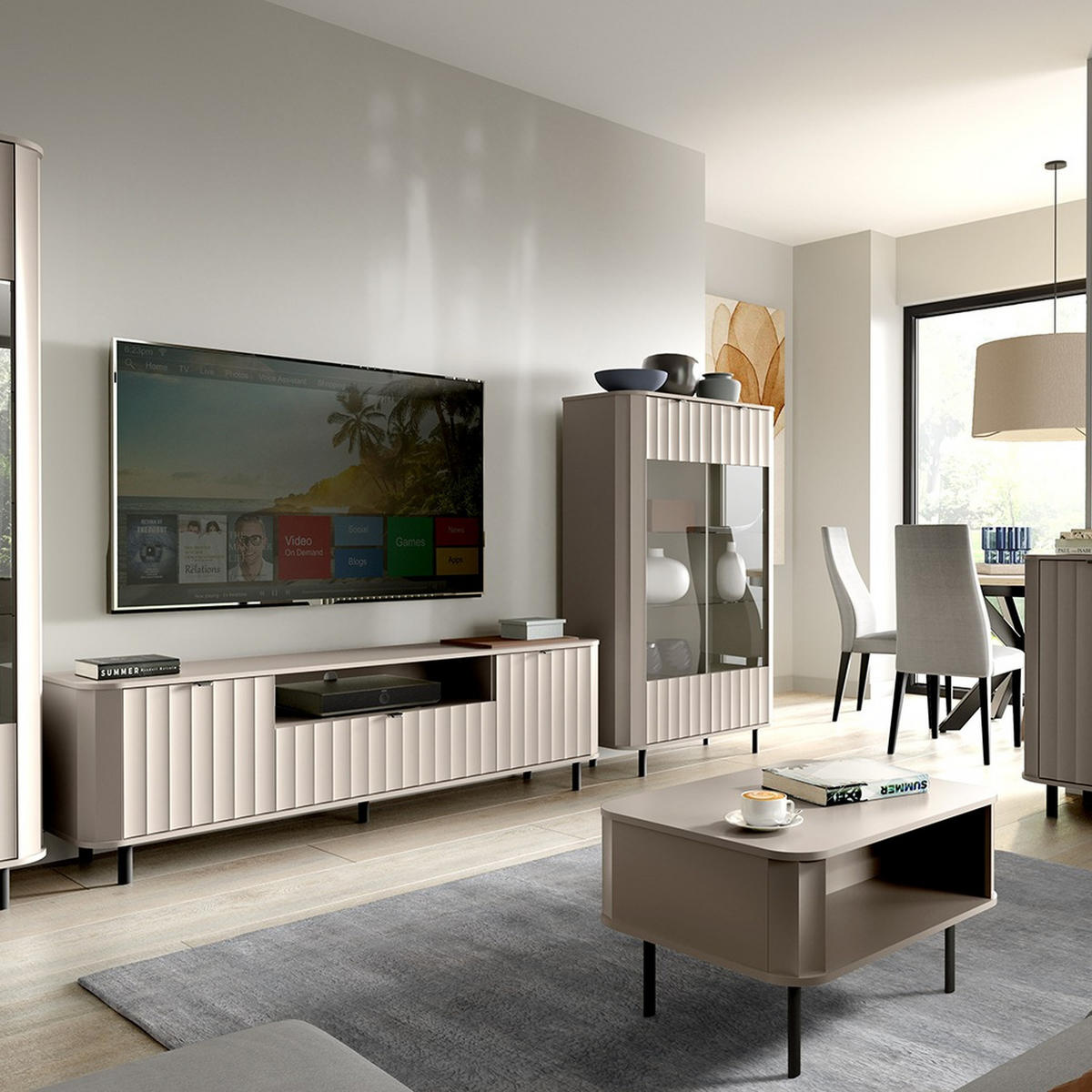 COUCHTISCH Novado NO-10 92 x 67 x 40 cm Greige - Greige, Holzwerkstoff/Metall (67/92/40cm) - Koseto