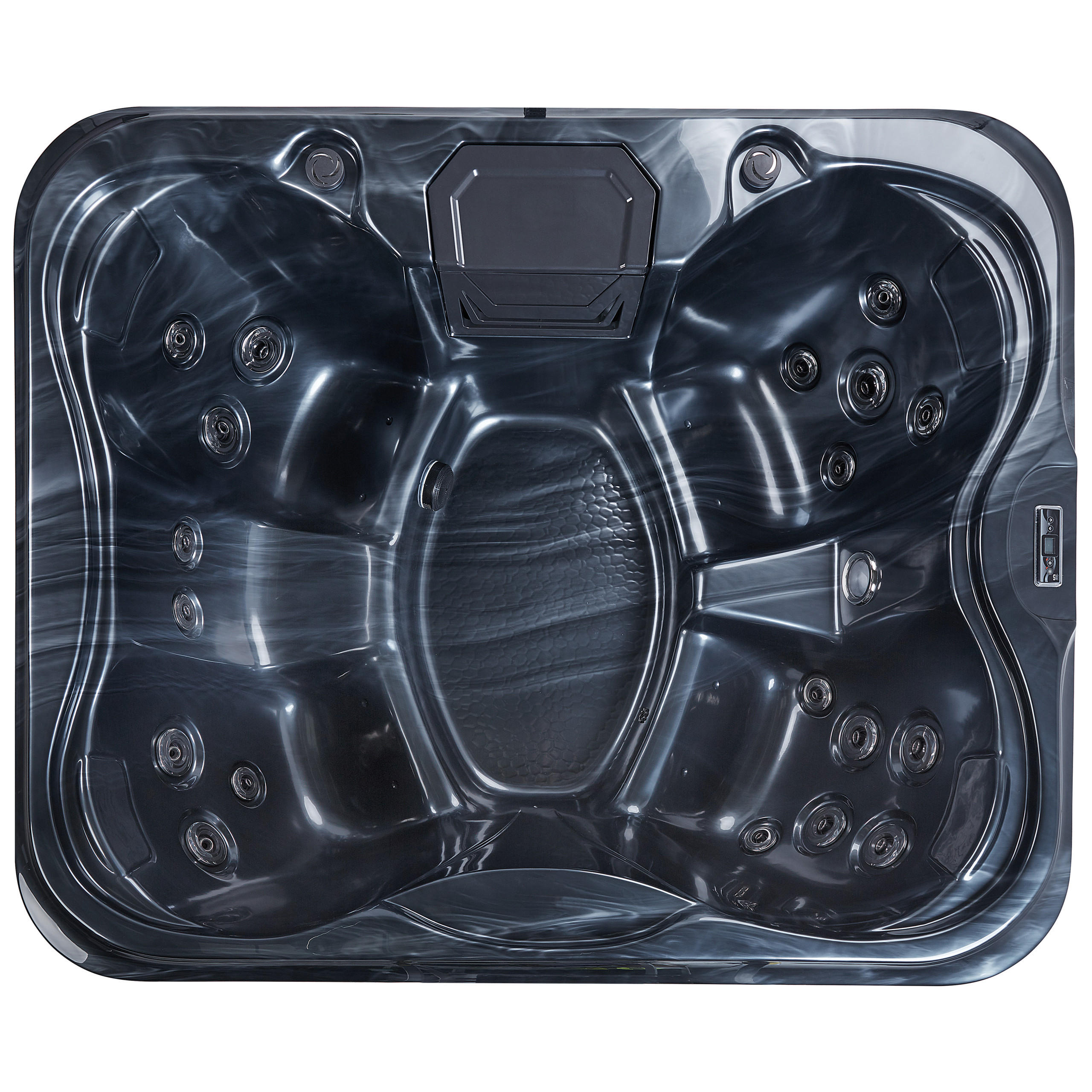 WHIRLPOOL Grau ArceIia - Grau, Kunststoff (215/80/180cm) - Beliani
