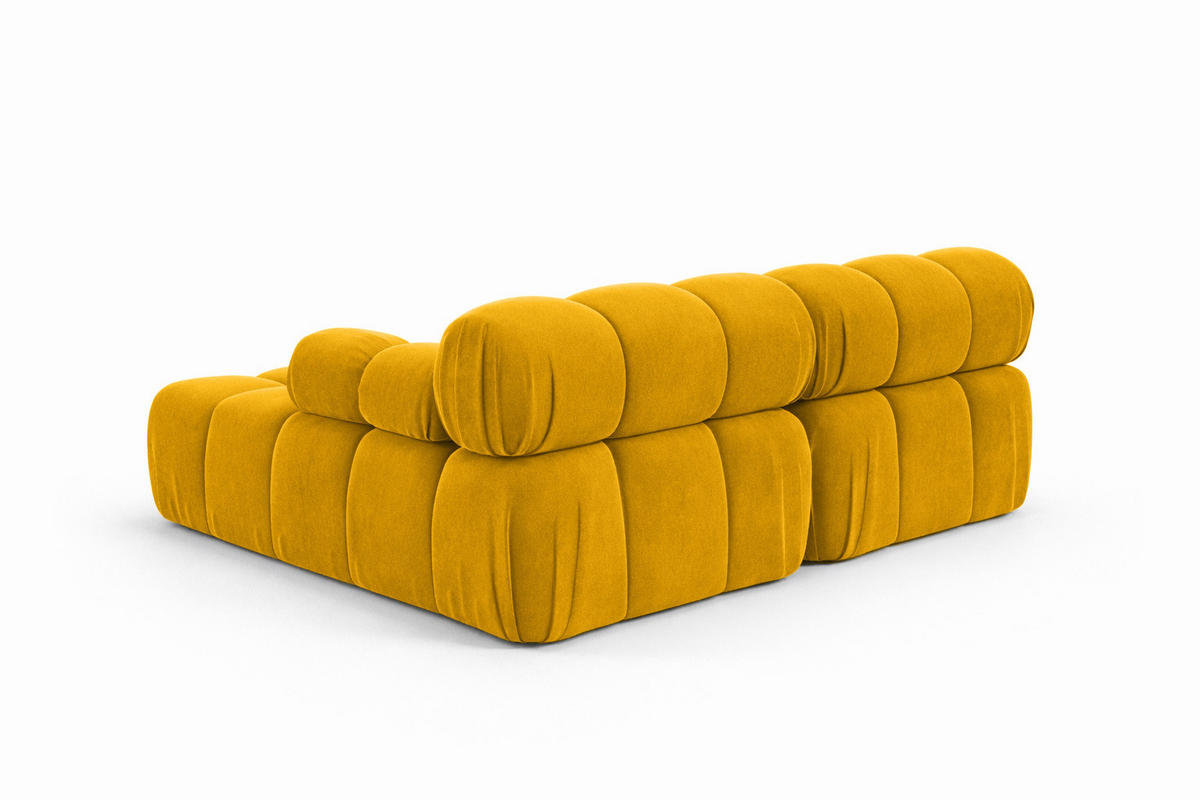 ECKSOFA L-Form Mini II Modular, Veloursstoff Salvador, Gelb, Rechts, Selia - Gelb, Holz (190/160cm) - Kaiser Möbel