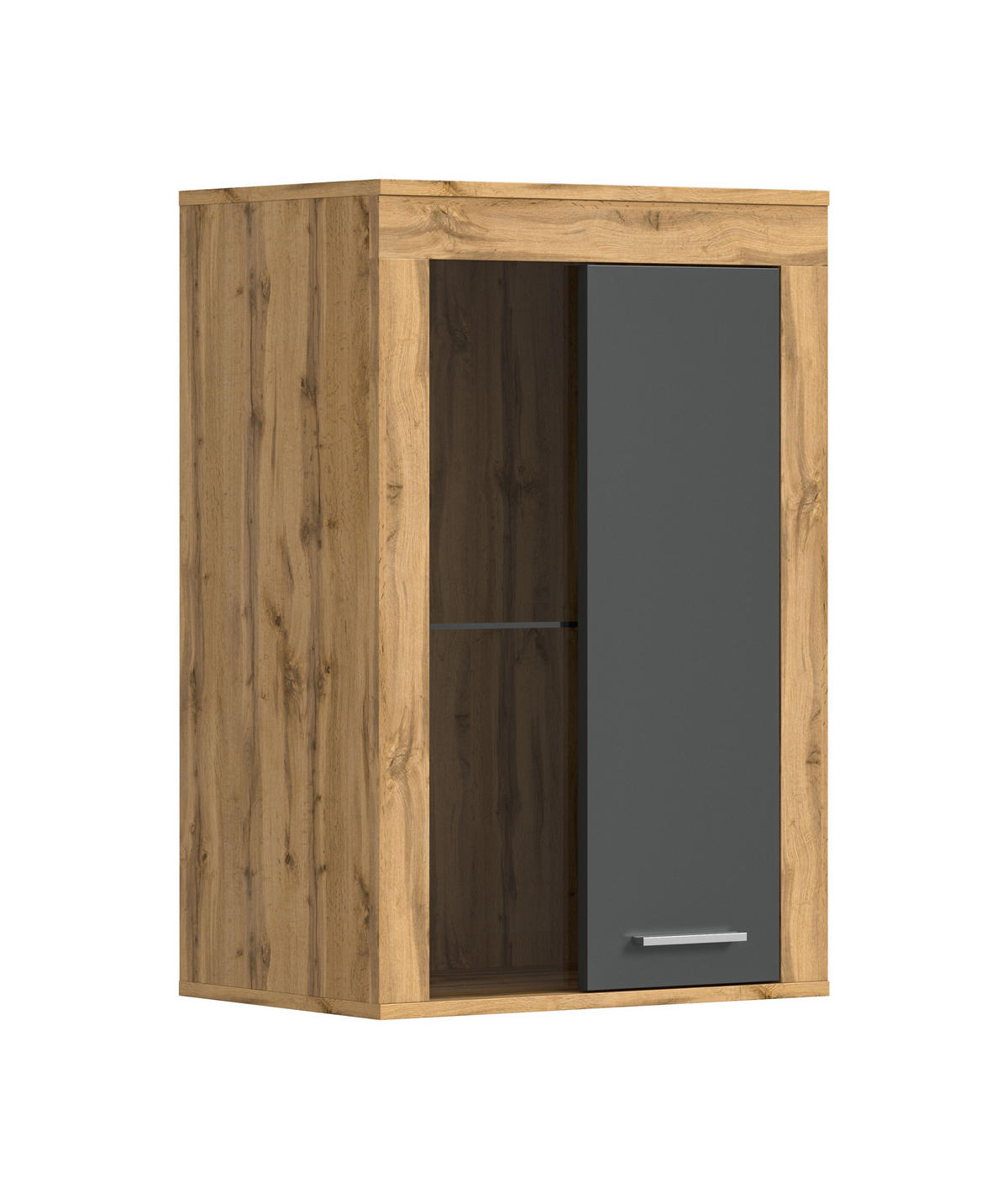 VITRINE JAM (B/H/T: ca. 60/86/35 cm) in Wotan Eiche Nachbildung/grau - Eiche Wotan, Holzwerkstoff (60/86/35cm)