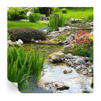 FOTOTAPETE 250x250 cm - Idyllischer Garten - Grün, Textil (250/250cm) - Wallfluent
