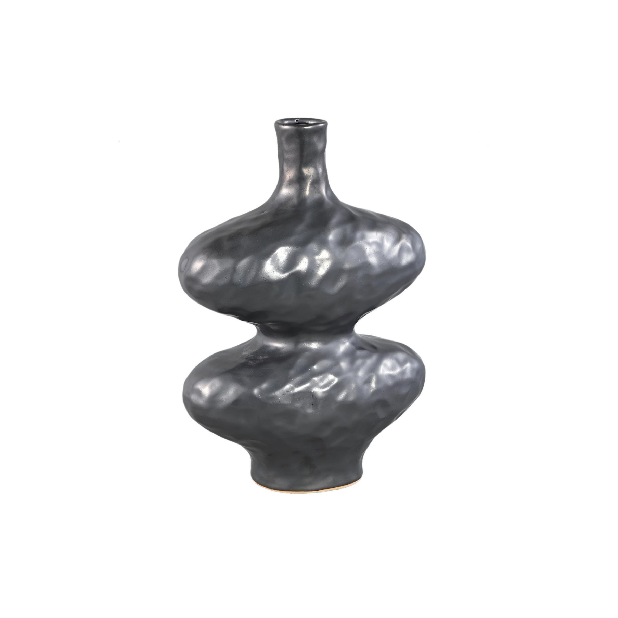 VASE Chelsean Schwarz 28/16/40cm - Schwarz, Keramik (40cm) - PTMD Collection