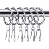 DUSCHVORHANGRINGE Silber Set mit Haken für Dusche - Grau, Metall (25/20cm) - MCBOSON