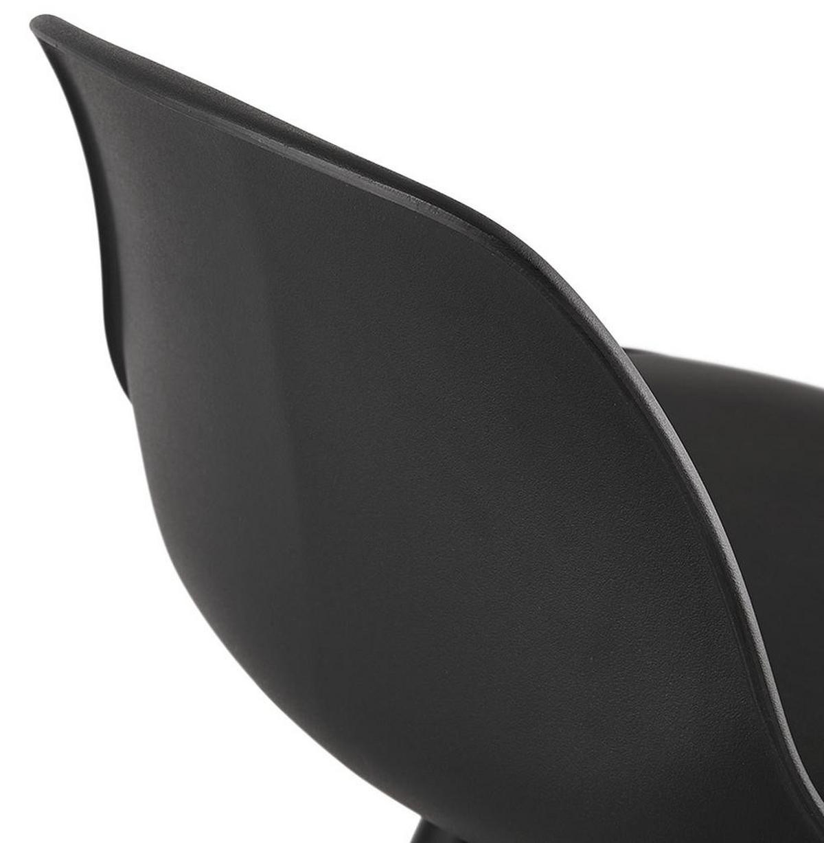 BARHOCKER – Schwarz, Kunststoff-Holz, Rückenlehne, 64 cm, XORAX MINI - Schwarz, Holz/Kunststoff (42/85/42cm) - KADIMA DESIGN