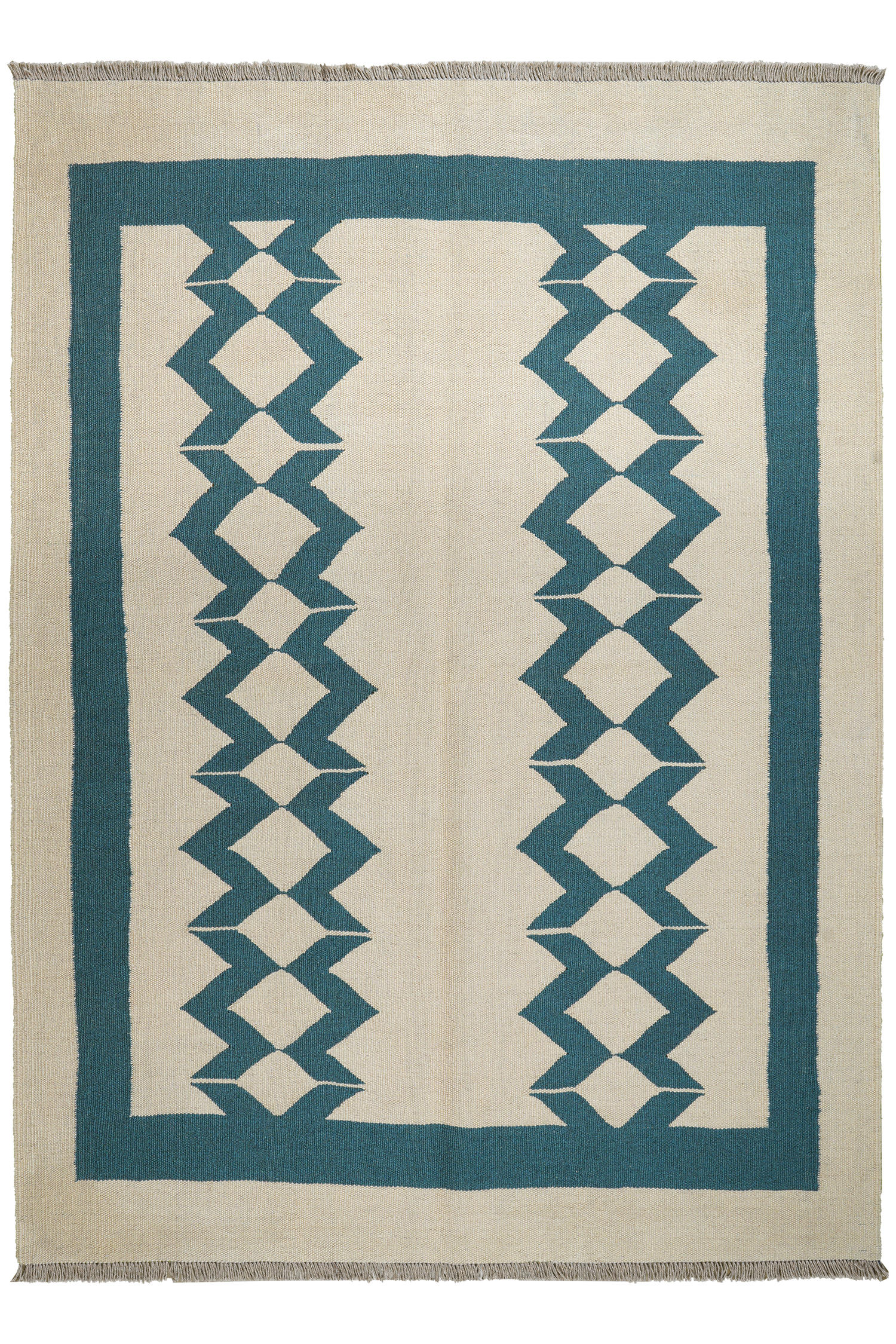 HANDWEBTEPPICH Kelim Gashgai Beige 196/142 cm Schurwolle - Beige, Textil (142/196cm) - Looma