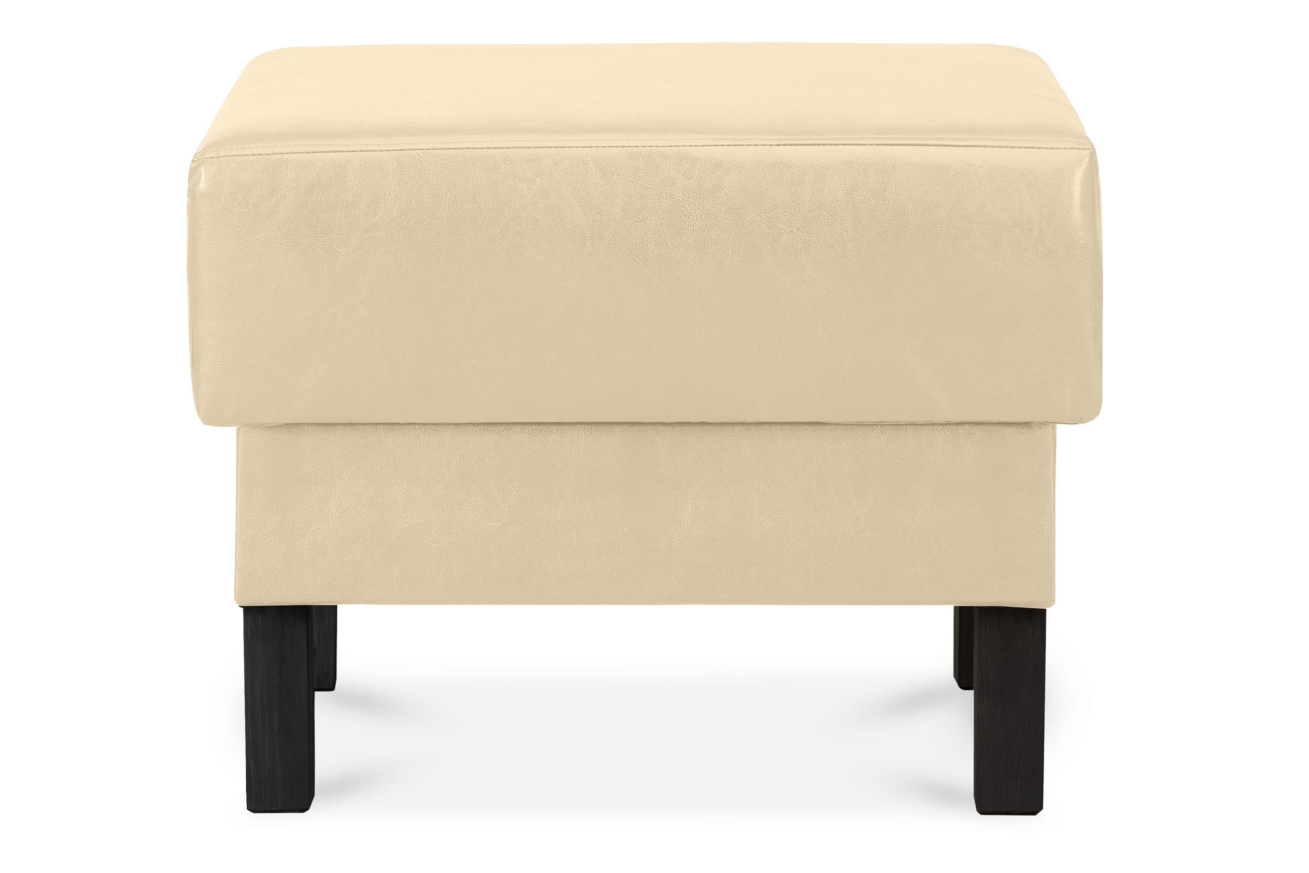 SITZHOCKER ESPECTO auf hohen Holzbeinen, Ecru - Creme/Schwarz, Textil (58/47/56cm) - KONSIMO®