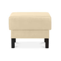 SITZHOCKER ESPECTO auf hohen Holzbeinen, Ecru - Creme/Schwarz, Textil (58/47/56cm) - KONSIMO®