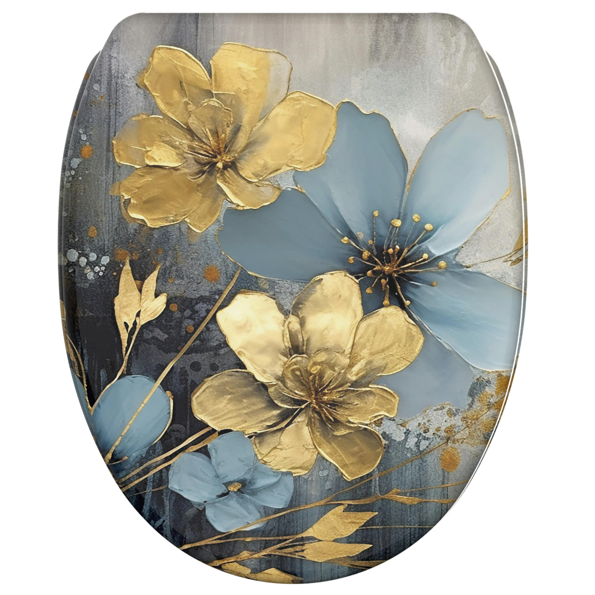 WC-SITZ mit Absenkautomatik & Top Fix Tronela - Blau, Holzwerkstoff (37.7/5/48cm) - Sanilo