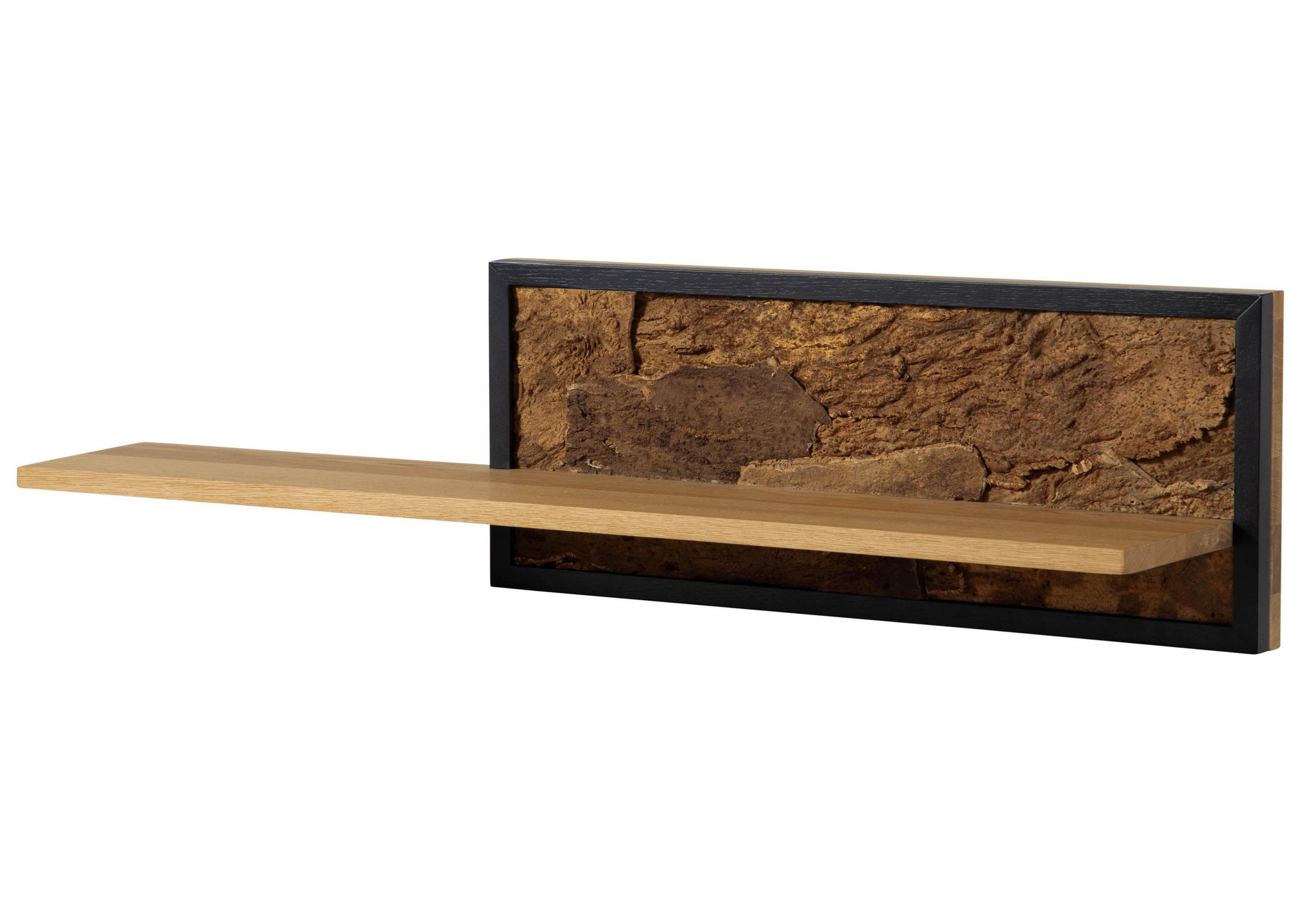 WANDREGAL Wildeiche 113x23x28 natur geölt LINDAU #05 - Naturfarben, Holz (113/28/23cm) - Massivmoebel24