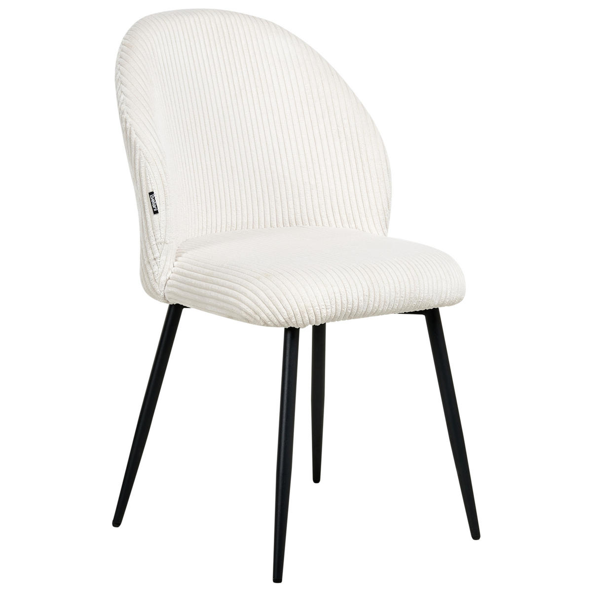 ESSZIMMERSTUHL 2er-Set Cremeweiß Eloy - Schwarz/Weiß, Textil (52/86/43cm) - Beliani