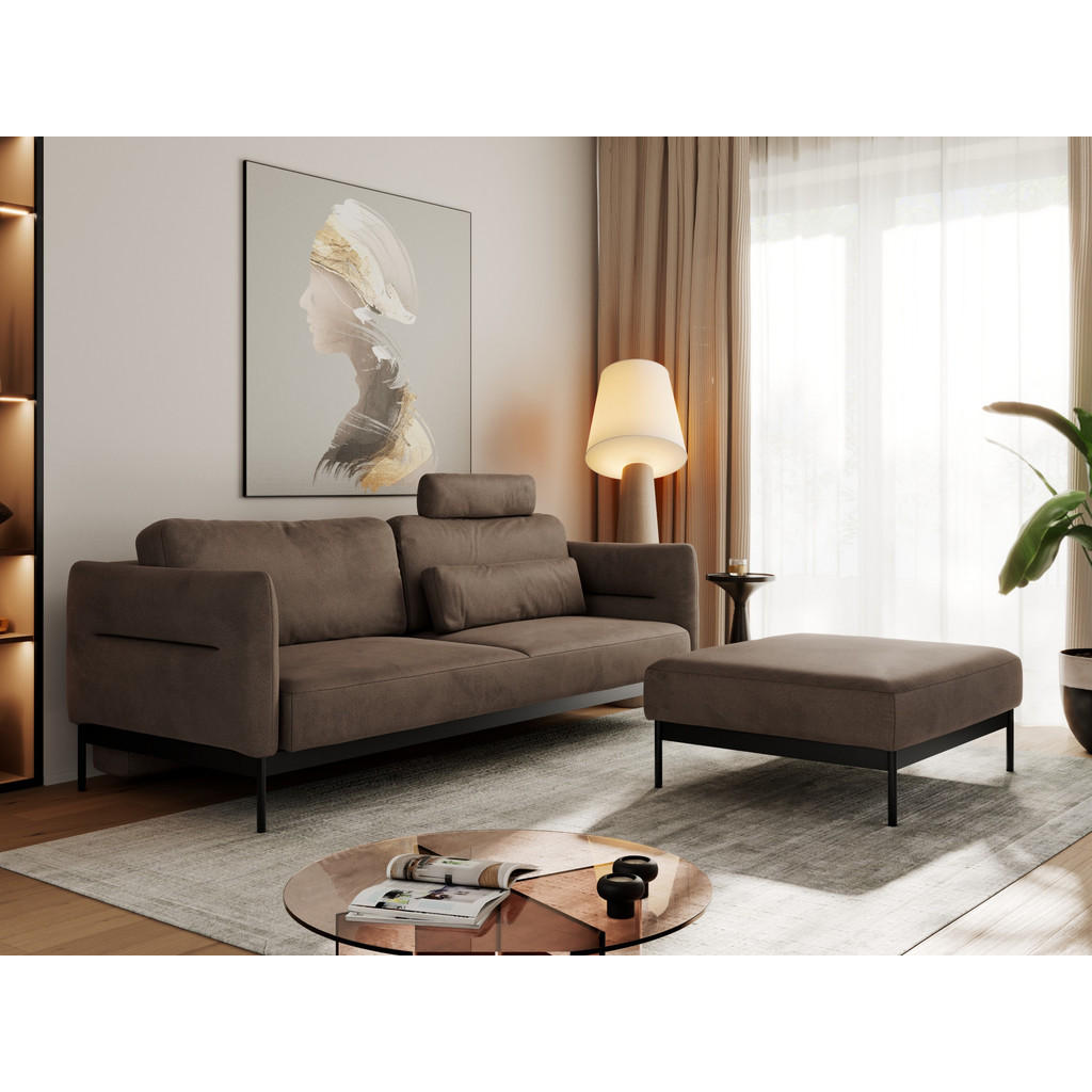 Thumbnail - MKS Schlafsofa, Braun, Textil, 3-Sitzer, L-Form, 221x82x193 cm, Oeko-Tex®, Wohnzimmer, Sofas & Couches, Schlafsofas