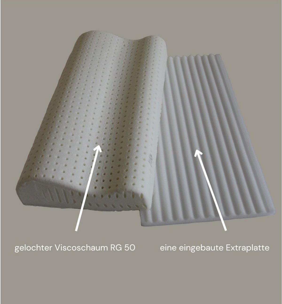 NACKENSTÜTZKISSEN Beasleep V gelochter Viscoschaum - Weiß, Textil (34/61cm) - Bonvionn