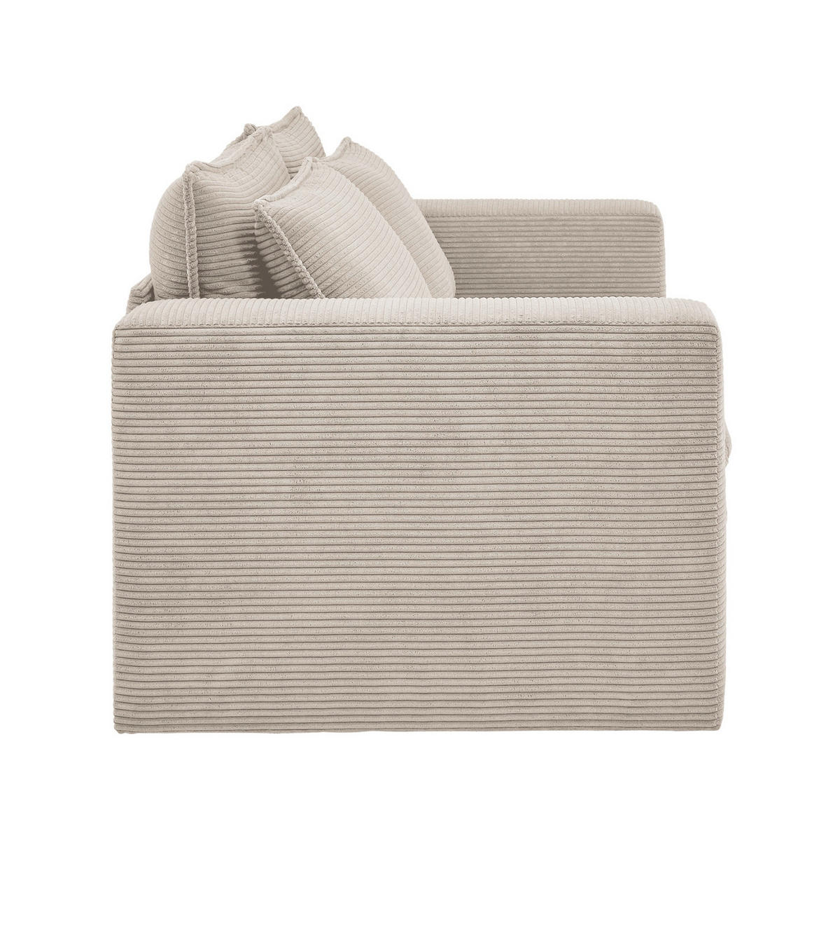 SOFA beige Cord, Couch 2-Sitzer 180 cm - Beige, Holz/Textil (180/83/91cm) - Furn.Design