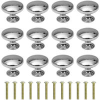 SCHRANKKNOPF 12er-Set 30 mm - Silberfarben, Metall (2.8/1.8/2.8cm)